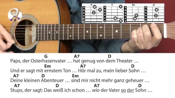 Stups der kleine Osterhase: Gitarre lernen für Anfänger (Akkorde & Tabs)